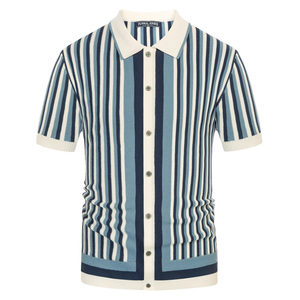 <strong>Men</strong> Striped <strong>Cardigan</strong> Sweater Short Sleeve Lapel Collar Button-up <strong>Men</strong> Knitwear Summer Sweater Shirts <strong>Cardigan</strong>