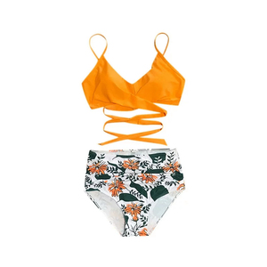 Microbikini de secado rápido de dos piezas OEM de lujo para mujer, ropa de playa transpirable con estampado de colores personalizados, estilo novedoso para bañarse - Product Image 2