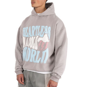 Oem Hoodie Manufacturers Custom High Quality Basics Heavyweight Full Zip up Thermal Puff Print Sudaderas Acid Wash Men Hoodie - Product Image 1