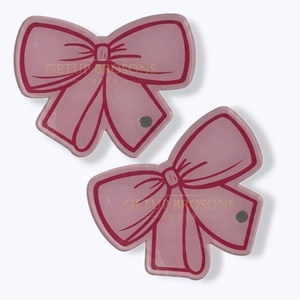 Sustainable Acrylic Solid Custom Pink Bow Shape Lash Tiles with <b>Magnet</b> Holder Eyelash Extension Tools - Product Image 1