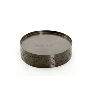 Plato de servicio de color plata de metal con plato de servicio de comida de forma redonda de calidad superior para uso doméstico y hotelero - Product Image 6