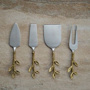 2024, venta al por mayor, 1 Juego, 4 Uds., juego de cuchillos para queso, cuerno de Búfalo, mango de roble, Kit de cuchillos para queso, herramientas de cocina, accesorios útiles - Product Image 6