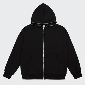 Sweat-shirt à capuche zippé avec logo personnalisé unisexe Vente en gros de sweat-shirt avec fermeture éclair complète avec crâne conçu par le fabricant - Product Image 1