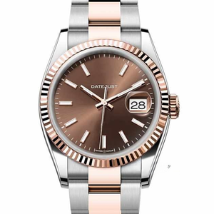 Reloj Automático Miyota Clásico Unisex de Acero Inoxidable, Esfera de Cristal de Zafiro, Resistente al Agua 3BAR, Aspecto Elegante en Dos Tonos, Venta al Por Mayor - Product Image 1