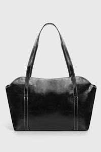 Sac fourre-tout en cuir PU brillant pour femme avec logo personnalisé, sac à main à bandoulière OEM ODM - Product Image 3