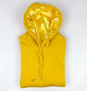 Sweat à capuche de haute qualité avec logo personnalisé en molleton 100% coton, soie de luxe avec broderie lourde, doublure en satin pour homme - Product Image 6