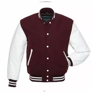 Veste de baseball classique de type Letterman, prix de gros, veste de baseball de type Letterman unie rose pour hommes - Product Image 6