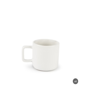 Durable Set of 6-pcs Stoneware Coffee Mugs 8 cl (2.70 fl oz) Elegant & Minimalist Design White Matte Finishing Nordic by Excelsa - Product Image 1