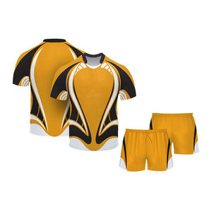 Camisetas/Pantalones Cortos de Rugby Personalizados con Nuevo Diseño para Clubes Deportivos, de Secado Rápido, Impresión Digital, Transpirables, 100% Poliéster, Cómodos - Product Image 1