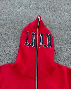 Custom Y2K 3D Carta Impreso Zip-Up Pullover Sudadera con capucha de gran tamaño 100% Algodón Unisex Ropa de calle para los hombres Temporada de invierno - Product Image 4