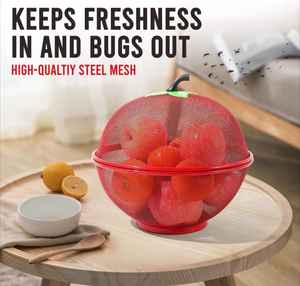 Cesta de Almacenamiento de Frutas y Verduras de Plástico con Forma de Manzana, Lavable, con Tapa de Malla, Ecológica, Ligera, Capacidad Personalizable, para Cocina - Product Image 2