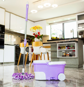 Serpillère de nettoyage de sol 360 Microfibre rotative à essorage en plastique PP écologique Seau de 12L Haute qualité Ménage VINH NAM 897-I Moderne - Product Image 6