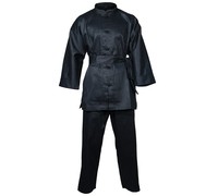 Seragam sutra Kung Fu Premium, kancing kodok tradisional & kerah Mandarin