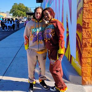 Custom Sweat Jogger Stacked Pants <b>Set</b> Tracksuits 2 <b>Pc</b> Sweatsuits Distressed Embroidery Hoodie and Flared Sweatpants <b>Sets</b> for Men - Product Image 4