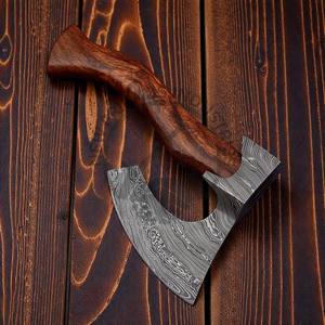 Hache de chasse et de camping fonctionnelle en acier Damas personnalisée, très vendue, avec manche en bois de rose et étui pour le bricolage - Product Image 5