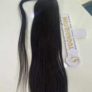 100% Human Hair Pony Tails Hair Natural Wrap Around Drawstring Ponytail Hair Natural Color All length Free Gift High Fashion