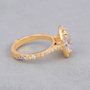 Anillo de compromiso de Halo de diamante de moissanita de corte ovalado con Plata de Ley 925, diseño personalizado, joyería de elegancia clásica - Product Image 4