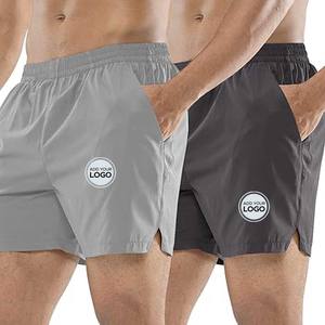 Pantalones cortos deportivos para gimnasio con cremallera para hombre, pantalones cortos de entrenamiento de algodón para correr de 7 "para hombres con bolsillos con cremallera - Product Image 4