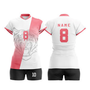 Uniforme de voleibol con impresión por sublimación Colores resistentes a los rayos UV Tela sin arrugas Absorbe la humedad Diseñado para la playa de verano - Product Image 4