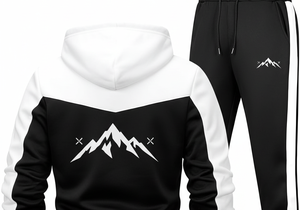 Conjunto deportivo sólido con capucha de dos piezas | Opción de logotipo personalizado | Ropa de invierno de moda 100% algodón - Product Image 6