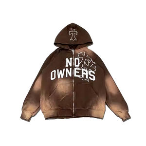 เสื้อมีฮู้ดวินเทจสำหรับผู้ชายเสื้อมีฮู้ดแนวสตรีทพร้อมแสงแดดดีไซน์ตามสั่ง - Product Image 1