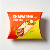 Boîte à emporter en papier pour shawarma, petite taille, personnalisée, écologique, jetable, pour mini burrito, wrap, sandwich