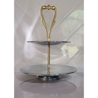 Nieuwe Aanwinst Modern Stijlvol Design Ecologisch Hoogwaardig Metalen Taartplateau Michael Aram Hydrangea 2-Laags Dessertplateau