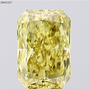 Aniva 4.73CT VS2แล็บปลูก CVD เพชรสี่เหลี่ยมมุมฉากสีเหลืองสดใสได้รับการรับรองคุณภาพ VS2 4.73กะรัตเพชรที่ปลูกในห้องทดลอง - Product Image 1