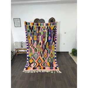 พรมขนสัตว์ทำมือจากโมร็อกโก พรมเบอร์เบอร์แท้ ขนสัตว์ธรรมชาติ งานฝีมือช่างฝีมือ ปรับแต่งขนาดและสีได้ คุณภาพสูง - Product Image 1