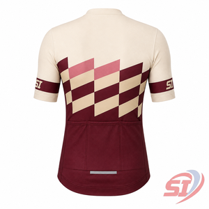 เสื้อจักรยานผู้ชาย SI รุ่นผู้ใหญ่ แขนกุด สีม่วงไลแลค ลายตารางหมากรุก ระบายอากาศได้ดี ผลิตจากโพลีเอสเตอร์ พิมพ์ลาย สำหรับเล่นกีฬา - Product Image 2