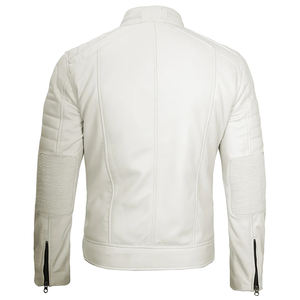 100% chaqueta de cuero de vaca Original para hombre cierre de cremallera frontal súper suave calle alta totalmente personalizada característica de luz invierno - Product Image 3