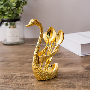 ชุดช้อนขนมหวาน Swan 6 ชิ้นระดับพรีเมียมพร้อมขาตั้ง - Product Image 5