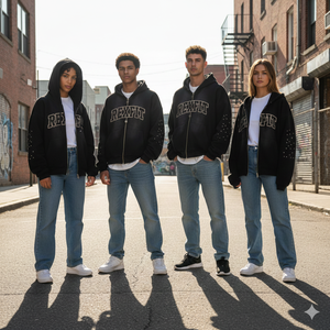 เสื้อฮู้ด Rexfit Sports สำหรับผู้ชาย แบบซิปเต็มตัว สไตล์วินเทจ ลุคย้อมสีแบบ Acid Wash แขนเสื้อตัดสี สไตล์สตรีท ฮู้ดดี้ลำลองแบบมีซิป - Product Image 6