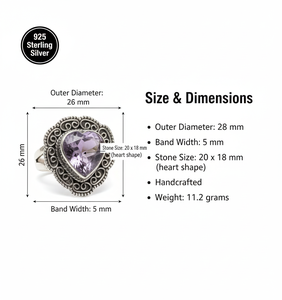 Anillos Finos de Plata de Ley 925 al por Mayor, Joyería Clásica de Compromiso y Boda con Piedra Preciosa de Amatista Natural - Product Image 5