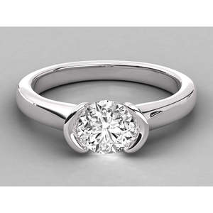 Bague solitaire en or 18 carats pour femmes avec diamant de laboratoire - Product Image 2