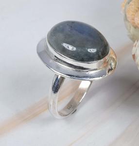 แฟชั่นเครื่องประดับตัดลาบราดอร์ไทต์ 925 เงินสเตอร์ลิงแหวนอัญมณีเครื่องประดับทําด้วยมือเดือนมีนาคม Birthstone ของขวัญสําหรับครบรอบ - Product Image 3