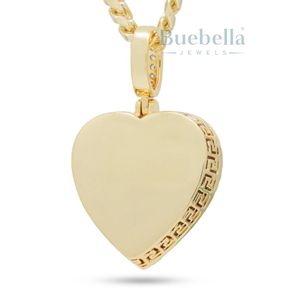 Personalizado de alta calidad de plata esterlina rojo corazón collar mujeres moda Hip Hop estilo chapado en oro Moissanite piedra colgante encantos - Product Image 2