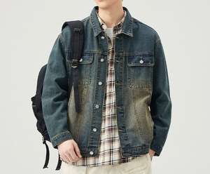 Veste en jean surdimensionnée pour homme, vente en gros, coton de haute qualité, veste décontractée à boutons, veste d'hiver pour homme, logo sur le devant, vestes pour homme - Product Image 2