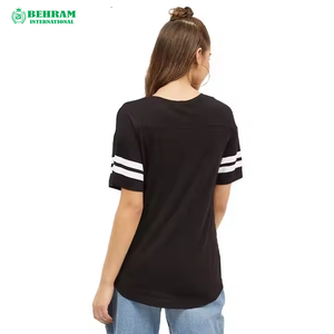 Camiseta de cuello redondo con logotipo personalizado, manga holgada, de algodón 100% Material, camiseta lisa para mujer para hombre, disponible en varios colores - Product Image 2