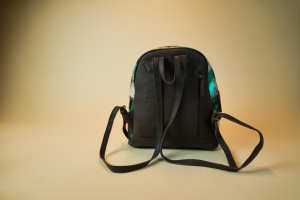 Mochila de cuero de piel metálica para ordenador portátil, de estilo occidental de piel sintética morral, tallado a la moda - Product Image 4