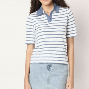 Camiseta extragrande de algodón de alta calidad para mujer, estampado de tiras personalizado con manga larga, ajuste holgado para el verano - Product Image 6