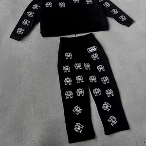 Survêtement pour homme en coton 100% surdimensionné, design décontracté et lourd, avec un style streetwear délavé au soleil et broderie personnalisée pour l'hiver - Product Image 4