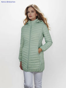 Veste matelassée unisexe d'extérieur imperméable coupe-vent respirante grande taille chaude avec fermeture éclair imprimée épaisse lisse régulière - Product Image 5