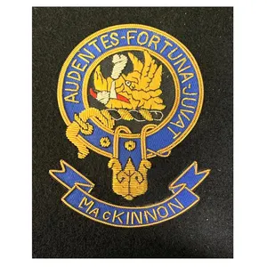 embroidered MacKinnon Clan crest badge university Hand made cloth insignia patch Personalized Cheap Custom Made crest Supplier