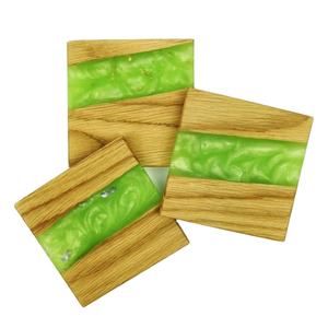 Artisanat ovale réversible bois résine caboteur ensemble nouveau Style bonne qualité sous-verres bois et résine rivière résine époxy caboteur - Product Image 1