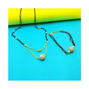 Mangalsutra à une seule boule avec zircon, pièce ornementale artisanale - Product Image 1
