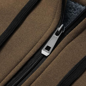 Sudadera con capucha de piel de hombre personalizada al por mayor, Sudadera con capucha de piel de lana gruesa informal barata para hombre, Sudadera con capucha de piel de invierno con cremallera completa pesada - Product Image 5