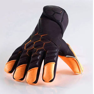 Guantes de Portero de Cuero Amarillo Neón y Negro, Palma de Látex Transpirable, Correa de Muñeca Ajustable para Entrenamiento de Fútbol Profesional - Product Image 5