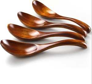 ช้อนไม้ทำด้วยมือทำจากไม้ธรรมชาติสำหรับทำอาหารและกวนเหมาะสำหรับใช้ในครัวและเตรียมอาหารทุกวัน - Product Image 3