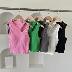 Mujeres Tank Crop Tops Ropa interior sin costuras Mujer Streetwear Hollow Tops Lencería sexy Deportes Íntimos Camisola acolchada Verano - Product Image 2